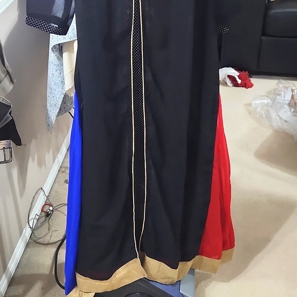 Black, with Red and Blue Accent Kurti - Picture 2 of 3